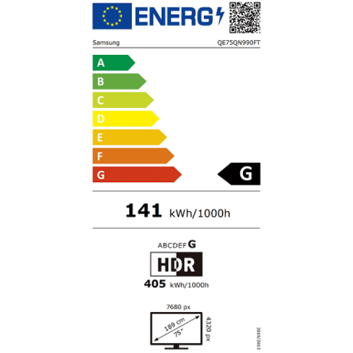 TV UHD SAMSUNG QE75QN990FTXXH NEO QLED SMART 8K AI 100Hz